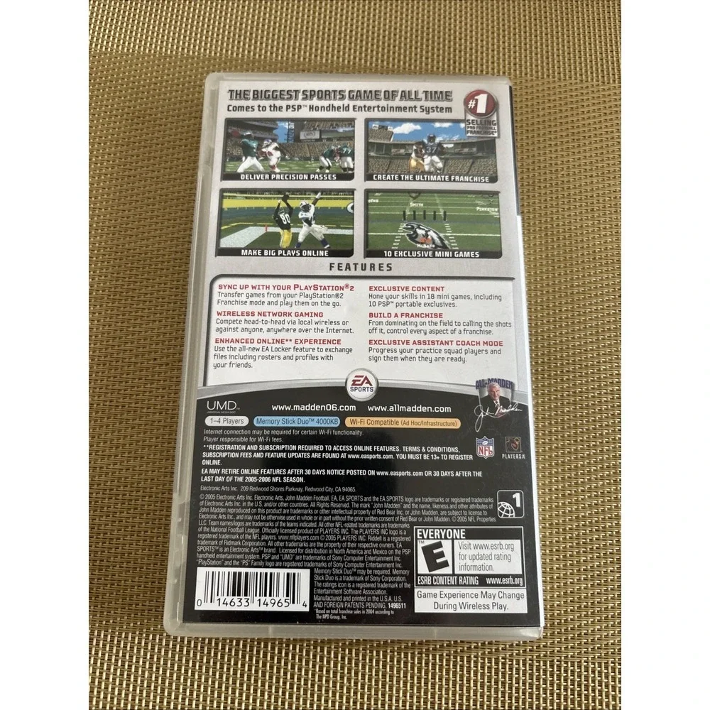 Madden 2006 (Sony PlayStation Portable PSP, 2005) Excellent- With Manual